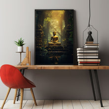 Ancient Temple in Dense Forest Poster - Spiritual Mystical Buddha Forest Art