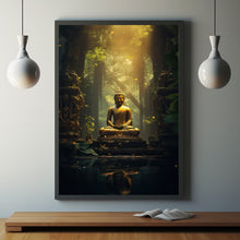 Ancient Temple in Dense Forest Poster - Spiritual Mystical Buddha Forest Art