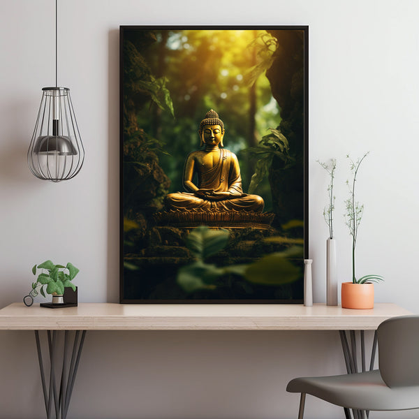 ncient Temple in Dense Forest Poster - Spiritual Mystical Buddha Gift Art