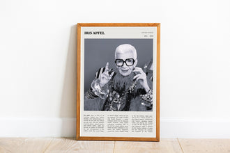 Iris Apfel Wall Art Designer Poster Poster Fashion Interior Designer Iris Apfel  Black White Poster  Art Gift 1702498015
