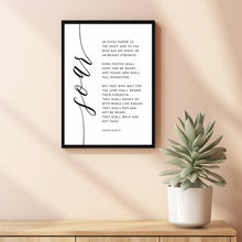 Isaiah 40:29-31 'Soar' Bible Verse Wall Art - Uplifting Scripture Poster for Strength and Renewal