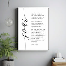 Isaiah 40:29-31 'Soar' Bible Verse Wall Art - Uplifting Scripture Poster for Strength and Renewal