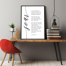 Isaiah 40:29-31 'Soar' Bible Verse Wall Art - Uplifting Scripture Poster for Strength and Renewal