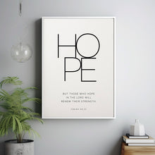 Isaiah 40:31 'HOPE' Bible Verse Poster - Modern Wall Decor for Inspiration and Strength