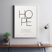 Isaiah 40:31 'HOPE' Bible Verse Poster - Modern Wall Decor for Inspiration and Strength