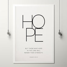 Isaiah 40:31 'HOPE' Bible Verse Poster - Modern Wall Decor for Inspiration and Strength