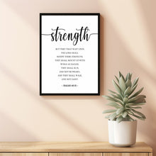 Isaiah 4031, Those who wait on the LORD Shall renew their strength, Minimal Bible Verse Poster, Scripture Wall Art for Christian Home