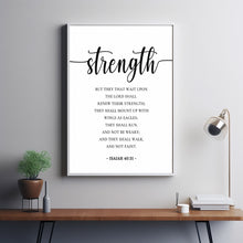 Isaiah 4031, Those who wait on the LORD Shall renew their strength, Minimal Bible Verse Poster, Scripture Wall Art for Christian Home