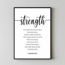 Isaiah 4031, Those who wait on the LORD Shall renew their strength, Minimal Bible Verse Poster, Scripture Wall Art for Christian Home