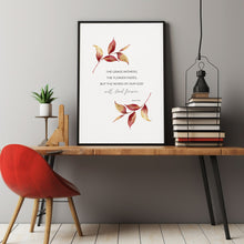 Isaiah 408 The Grass Withers the Flower Fades Autumn Bible Verse Wall Art Poster, Fall Christian Thanksgiving Scripture Poster