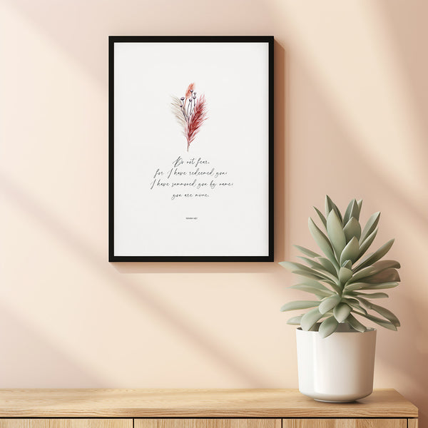 Isaiah 431, Bible Verse Poster, Minimalist Floral Christian Home Decor, Modern Scripture Art, Christian Home Decor, Nursery Scripture