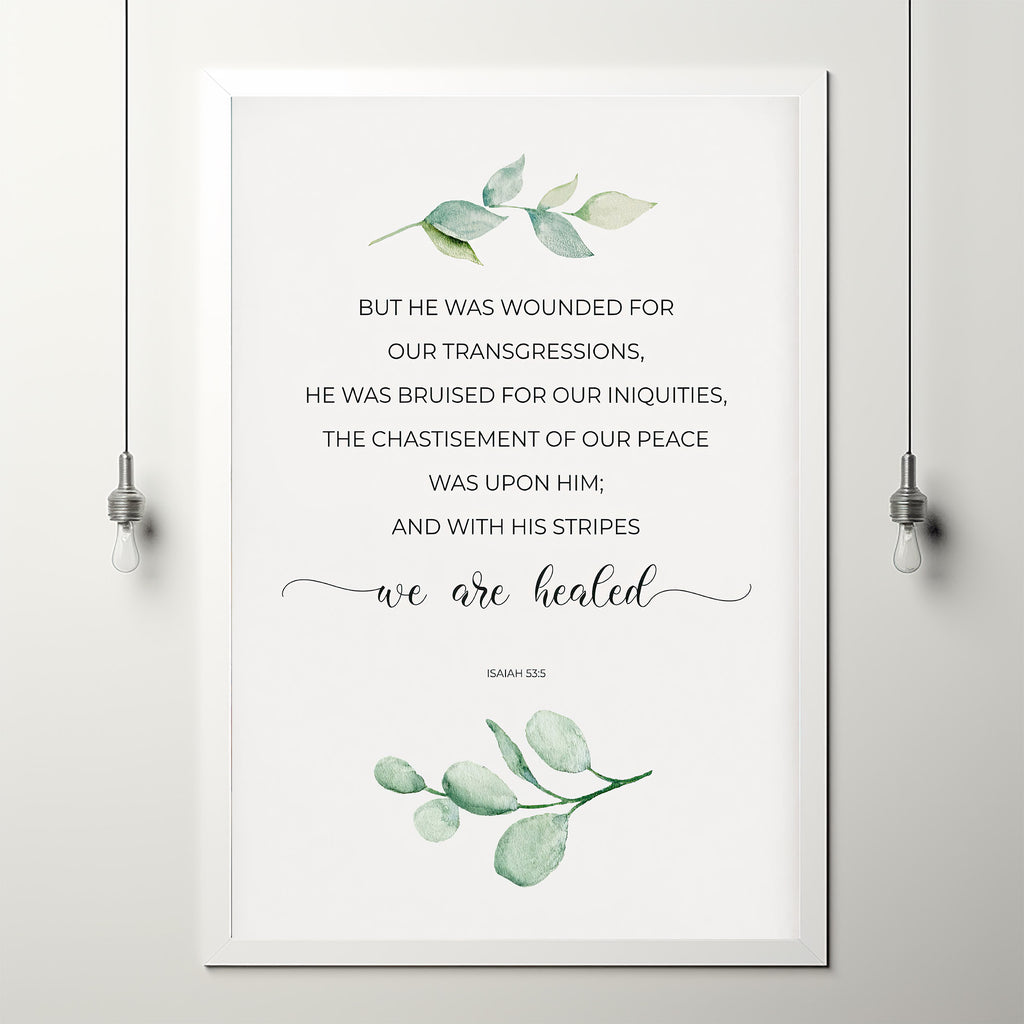 Isaiah 535 KJV With His Stripes We Are Healed Easter Bible Verse Wall Isaiah 535 kjv with his stripes we are healed easter bible verse wall