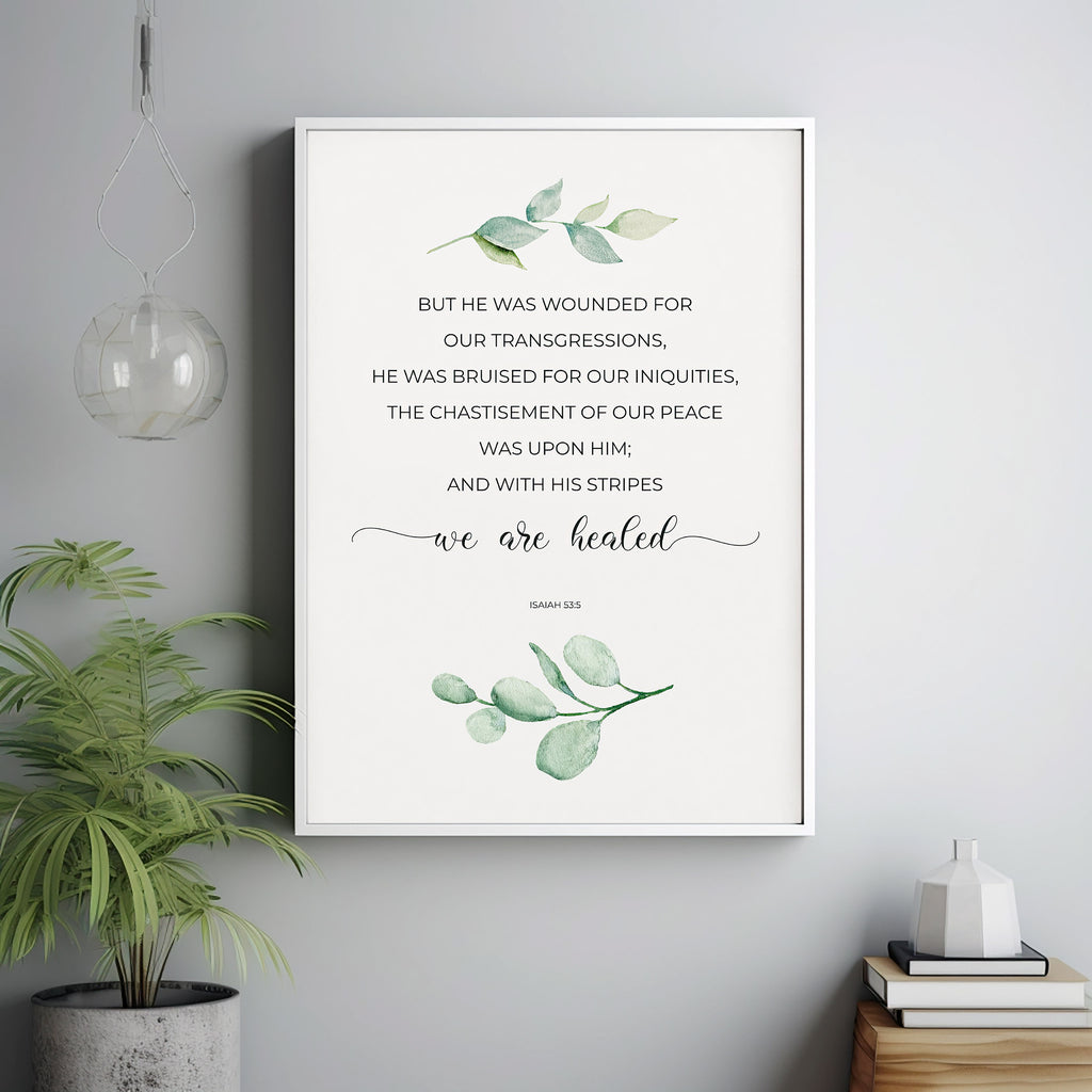 Isaiah 535 KJV With His Stripes We Are Healed Easter Bible Verse Wall Isaiah 535 kjv with his stripes we are healed easter bible verse wall