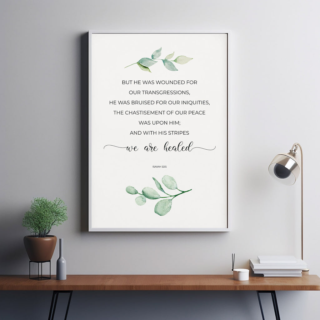 Isaiah 535 KJV With His Stripes We Are Healed Easter Bible Verse Wall Isaiah 535 kjv with his stripes we are healed easter bible verse wall