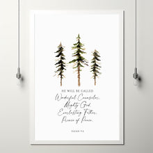 Isaiah 96, He Will Be Called Wonderful Counselor, Poster Christmas Bible Verse Wall Art, Christmas Decor, Christmas Quote Art