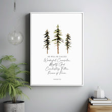 Isaiah 96, He Will Be Called Wonderful Counselor, Poster Christmas Bible Verse Wall Art, Christmas Decor, Christmas Quote Art