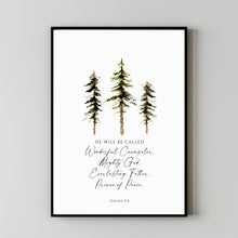 Isaiah 96, He Will Be Called Wonderful Counselor, Poster Christmas Bible Verse Wall Art, Christmas Decor, Christmas Quote Art