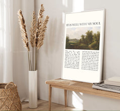 It Is Well With My Soul Hymn Lyrics Print Canvas Poster Farm Vintage Scripture Christian Song Gift Modern Reformed Home Wall Easter Print 1677871779