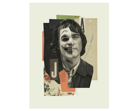 JOKER Art Print Collage Poster, Cut Paper, Joaquin Phoenix, 18x24 Lithograph Art Print, MidCentury Modern, Swiss, Helvetica 917265265