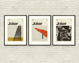 JOKER Art Print Poster Set, Joaquin Phoenix, 20x28 Lithograph Art Print, MidCentury Modern, Swiss, Helvetica 870588147