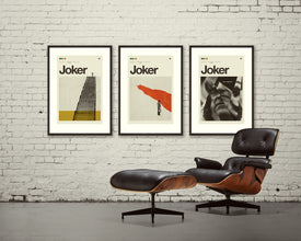 JOKER Art Print Poster Set, Joaquin Phoenix, 20x28 Lithograph Art Print, MidCentury Modern, Swiss, Helvetica 870588147