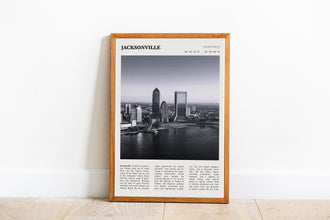 Jacksonville Florida Wall Art Poster Poster Jacksonville Florida  Black White Poster  Poster  Art Gift 1680713198