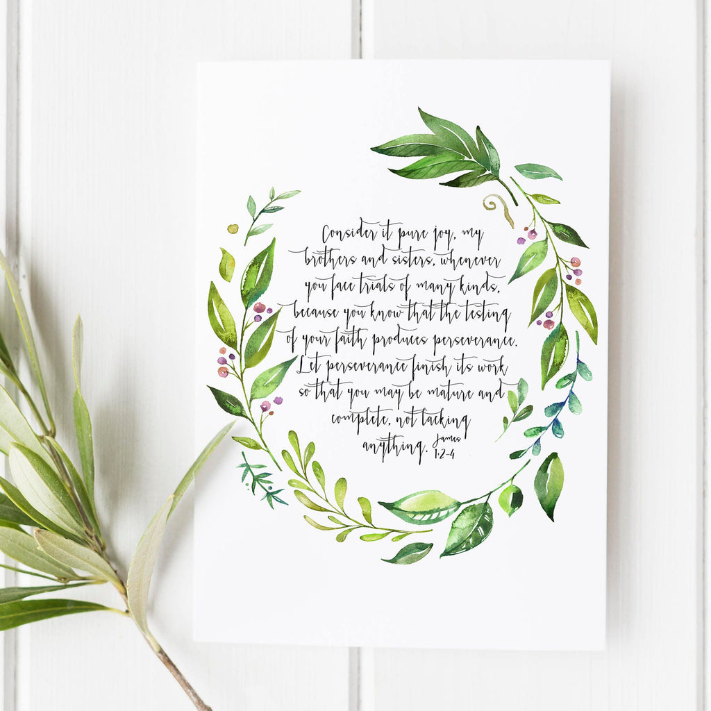 Consider Scripture James 12-4 - Consider it pure joy - Scripture art - Bible verse - Bibl ...