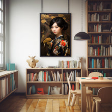 Portrait Poster of a Japanese Young Woman with Short Hair - Elegant and Contemporary Art