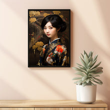 Portrait Poster of a Japanese Young Woman with Short Hair - Elegant and Contemporary Art