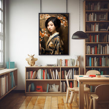 Portrait Poster of a Japanese Young Woman with Short Hair - Elegant and Contemporary Art