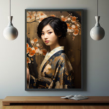 Portrait Poster of a Japanese Young Woman with Short Hair - Elegant and Contemporary Art