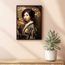 Portrait Poster of a Japanese Young Woman with Short Hair - Elegant and Contemporary Art