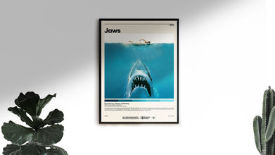 Jaws Movie Poster  Steven Spielberg, Minimalist Movie Poster, Vintage Retro Art Print, Custom Poster, Wall Art Print, Home Decor 1228874382