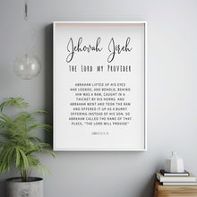 Jehovah Jireh, The Lord My Provider Bible Verse Poster - Inspirational Christian Decor for Faith and Trust