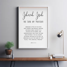 Jehovah Jireh, The Lord My Provider Bible Verse Poster - Inspirational Christian Decor for Faith and Trust