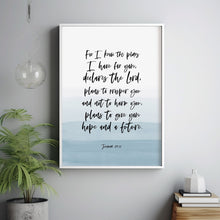 Jeremiah 29:11 'For I Know The Plans' Bible Verse Wall Art - Uplifting Christian Decor for Hope and Future