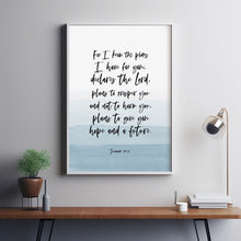 Jeremiah 29:11 'For I Know The Plans' Bible Verse Wall Art - Uplifting Christian Decor for Hope and Future