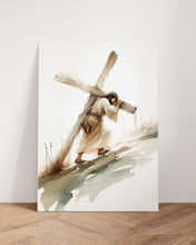 Jesus Carries Cross Wall Art Poster Print You Will Be with Me in Paradise Gift Watercolor Print Trendy Living Room Home Easter Print Canvas 1655640299