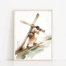 Jesus Carries Cross Wall Art Poster Print You Will Be with Me in Paradise Gift Watercolor Print Trendy Living Room Home Easter Print Canvas 1655640299