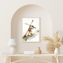 Jesus Carries Cross Wall Art Poster Print You Will Be with Me in Paradise Gift Watercolor Print Trendy Living Room Home Easter Print Canvas 1655640299
