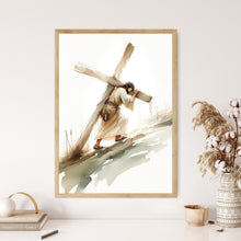 Jesus Carries Cross Wall Art Poster Print You Will Be with Me in Paradise Gift Watercolor Print Trendy Living Room Home Easter Print Canvas 1655640299