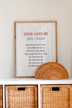Jesus Loves Me This I Know, Christian Nursery Wall Art, Christian Preschool Decor, Sunday School Decor Poster Hymn Sign 1496232755
