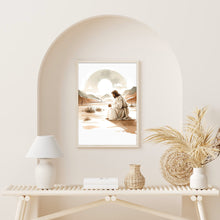 Jesus Prays in the Desert Canvas Wall Art Poster Holy Bible Art Birthday Gift Watercolor Christian Print Trendy Living Room Home Decor Frame 1656272425