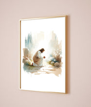 Jesus Prays in the Garden of Gethsemane Holy Bible Verse Canvas Wall Art Poster Gift Watercolor Boho Christian Scripture Print Easter Print 1674821307