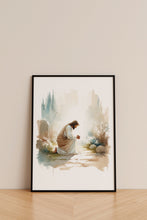 Jesus Prays in the Garden of Gethsemane Holy Bible Verse Canvas Wall Art Poster Gift Watercolor Boho Christian Scripture Print Easter Print 1674821307