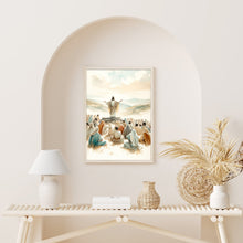 Jesus Sermon on the Mount Canvas Wall Art Poster Holy Modern Bible Scene Art Gift Watercolor Boho Christian Scripture Print Easter Print 1704454805