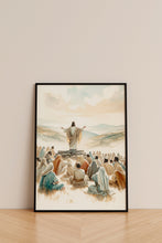 Jesus Sermon on the Mount Canvas Wall Art Poster Holy Modern Bible Scene Art Gift Watercolor Boho Christian Scripture Print Easter Print 1704454805