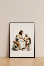 Jesus Teaching Children Watercolor Wall Art Poster Minimal Modern Holy Bible Scene Boho Christian Scripture Gift Canvas Print Easter Print 1674635913