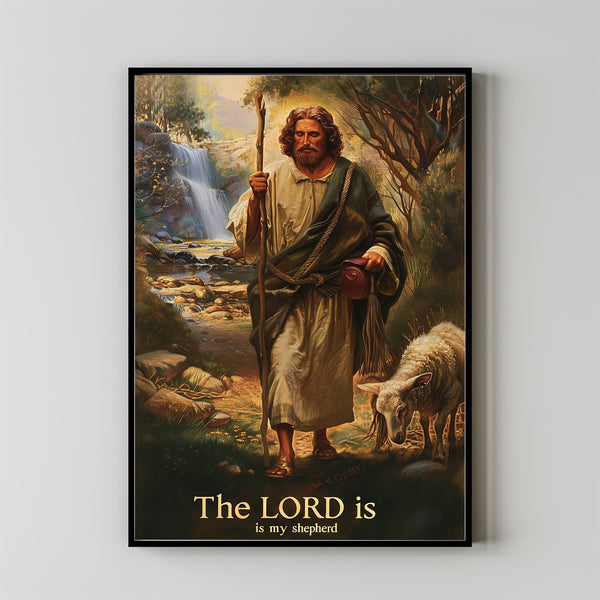 Jesus The Lord is my shepherd Poster, Jesus Wall Art,  Christan Wall Art, Christan Gift Art