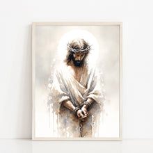Jesus in Chains The Crucifixion Poster Bible Wall Art Boho Modern Minimalist Christian Gift Watercolor Scripture Canvas Print Easter Print 1660677704